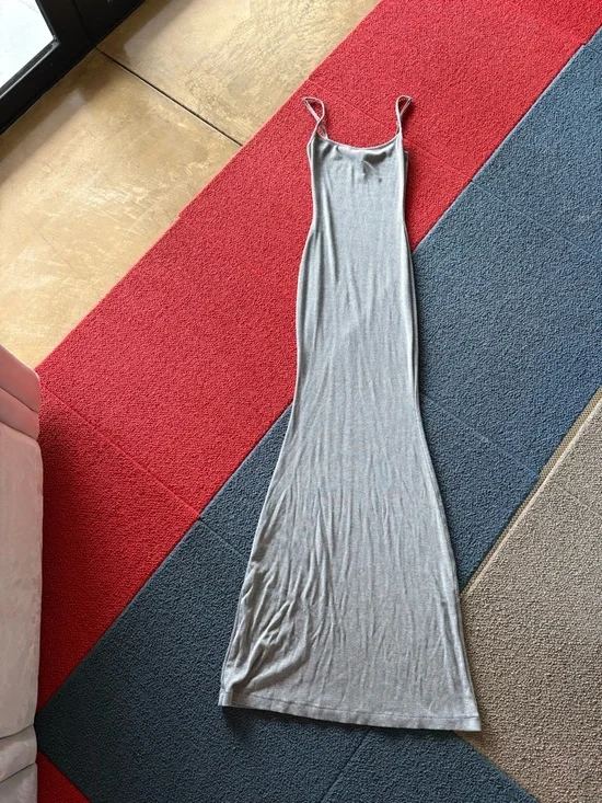 Skims Long Slip Dress Heather Grey Size Small - Picture 2 of 4